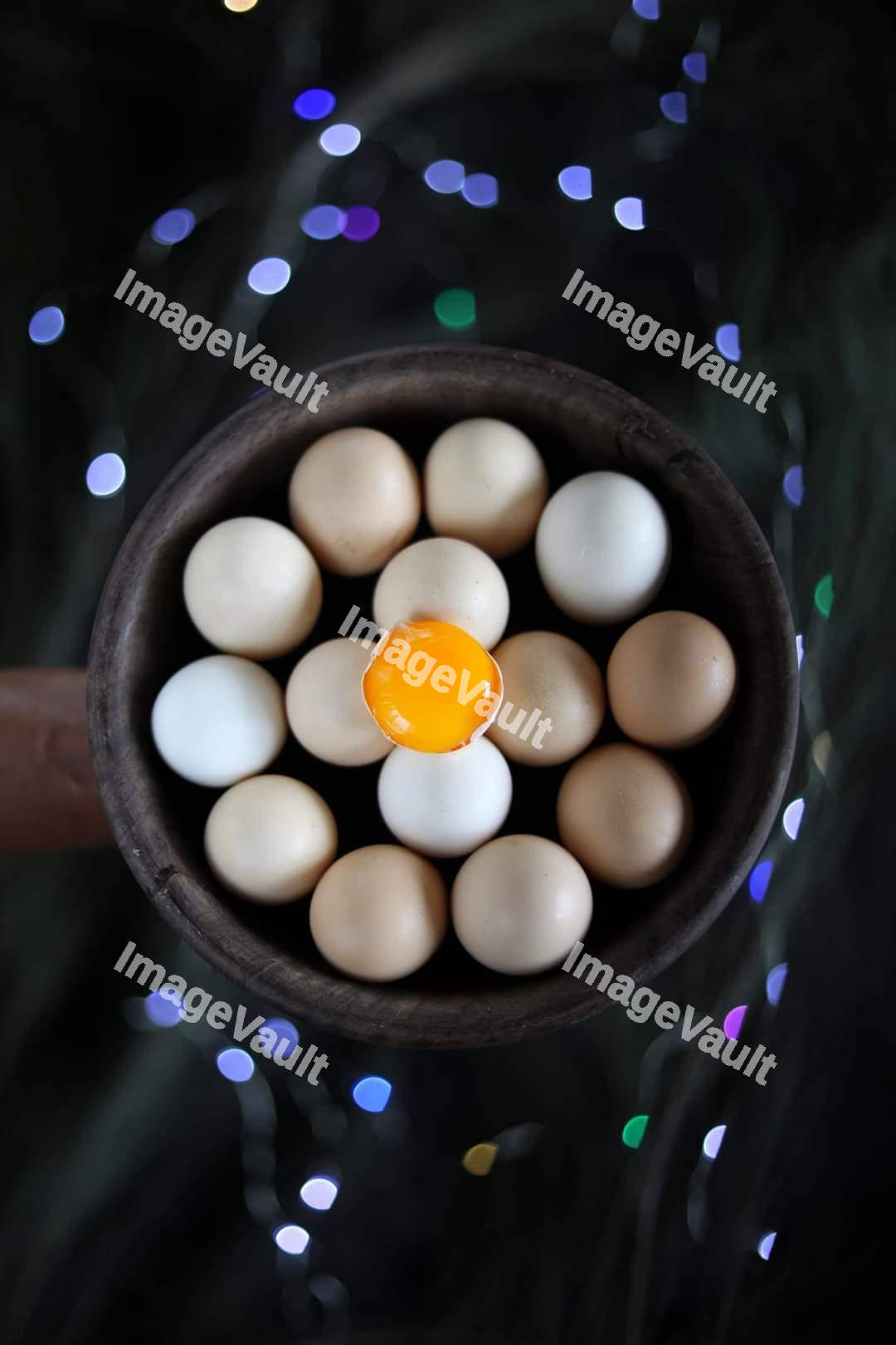 A broken egg in a bowl